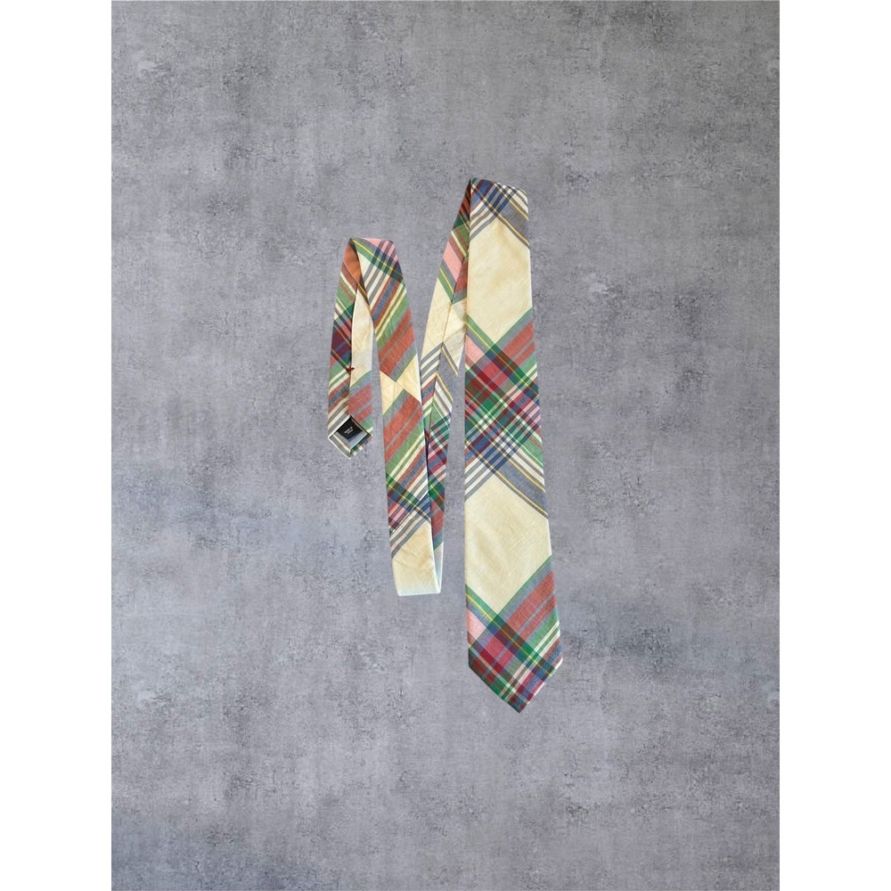 Tommy Hilfiger Plaid Tie Mens OS Multi-Color Preppy Madras Cotton